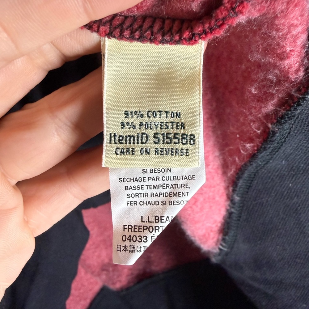 LL Bean buffalo check 1/4 zip • Men’s L - Picture 4 of 8